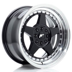 JR Wheels JR6 16x8 ET25 4x100/108 Gloss Black w/Machined Lip