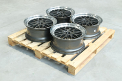 Set of JR23 18x8 ET40 5x100 Hyper Gray w/Machined Lip