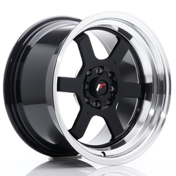 JR Wheels JR12 16x9 ET10 4x100/114 Gloss Black w/Machined Lip