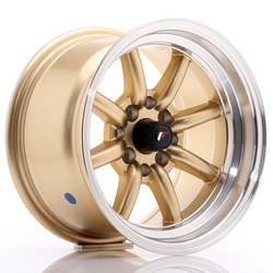 JR Wheels JR19 14x8 ET-13 4x100/114 Gold w/Machined Lip