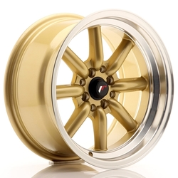JR Wheels JR19 16x8 ET0 4x100/114 Gold w/Machined Lip