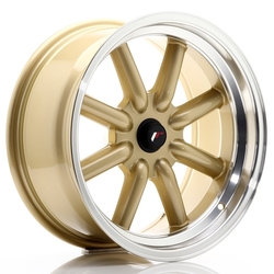 JR Wheels JR19 17x8 ET-20-0 BLANK Gold w/Machined Lip