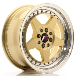 JR Wheels JR6 16x7 ET35 4x100/114 Gold w/Machined Lip