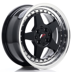 JR Wheels JR6 16x7 ET25 4x100/108 Gloss Black w/Machined