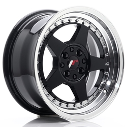 JR Wheels JR6 16x8 ET25 4x100/108 Gloss Black w/Machined