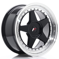 JR Wheels JR6 17x8 ET20-35 BLANK Gloss Black w/Machined