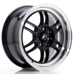 JR Wheels JR7 15x7 ET38 4x100/114 Gloss Black w/Machined Lip