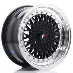 JR Wheels JR9 15x7 ET20 4x100/108 Gloss Black w/Machined Lip
