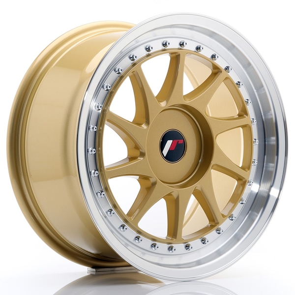 JR Wheels JR26 17x8 ET20-35 BLANK Gold w/Machined Lip