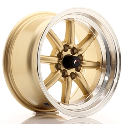 JR Wheels JR19 15x8 ET0 4x100/114 Gold w/Machined Lip